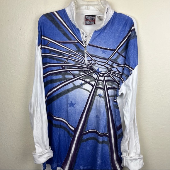 Spyder activewear long sleeve knit-blue web design with 1/4 zip -ladies … - Picture 12 of 14